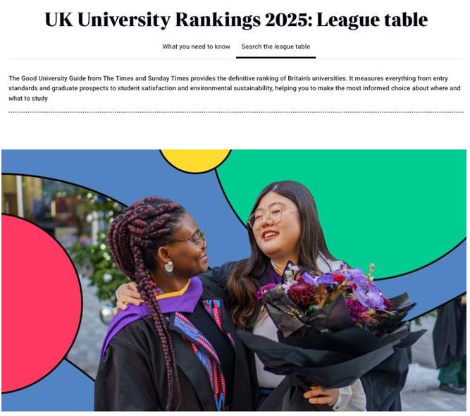 2025泰晤士英国大学排名更新！LSE荣登榜首，牛剑创历史低位？