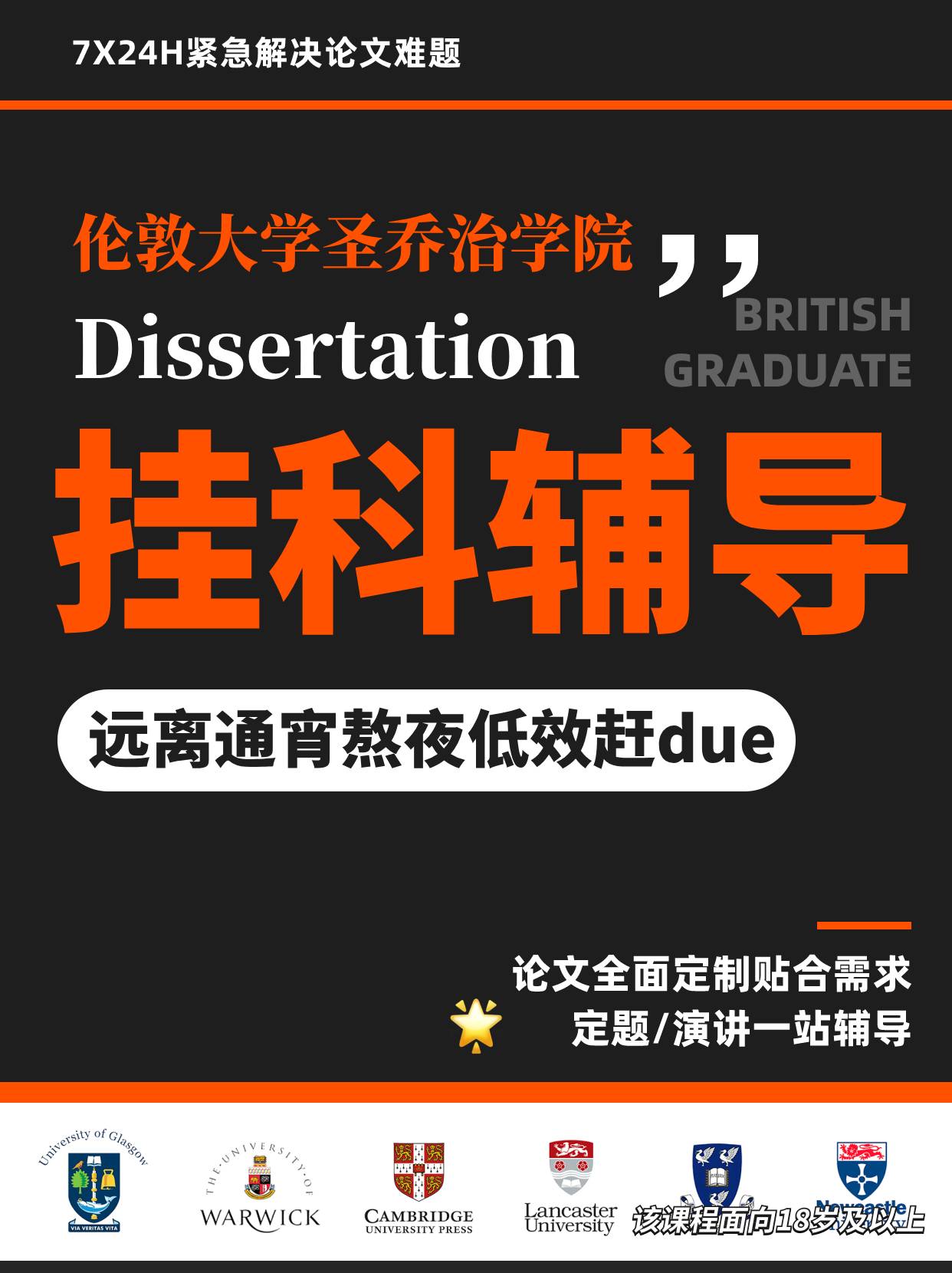 伦敦大学圣乔治学院Dissertation挂科，救星来了！