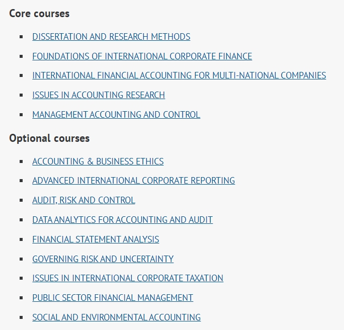 格拉斯哥大学国际会计与财务管理硕士课程设置详情