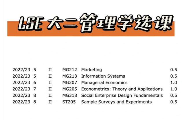 伦敦政治经济学院怎么选课？LSE大二管理学选课