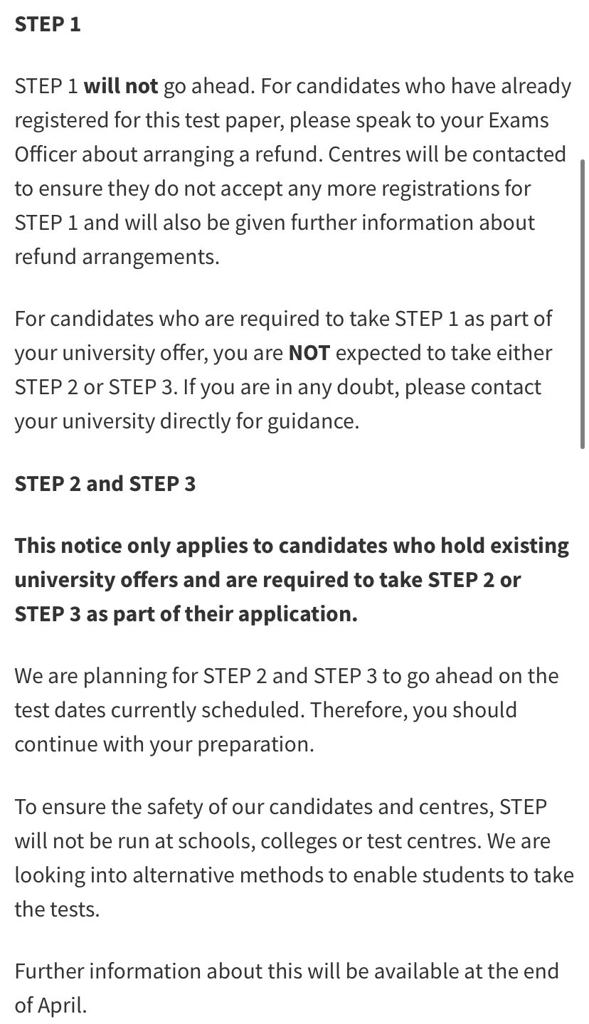 STEP考试：新冠疫情期间，STEP考试推迟了吗？