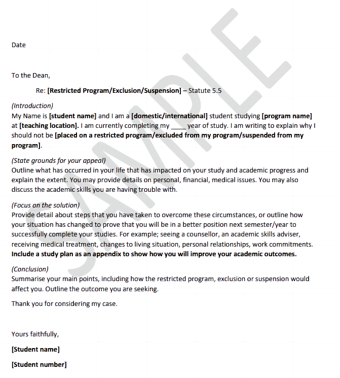 美国大学Appeal letter模板及写作提示