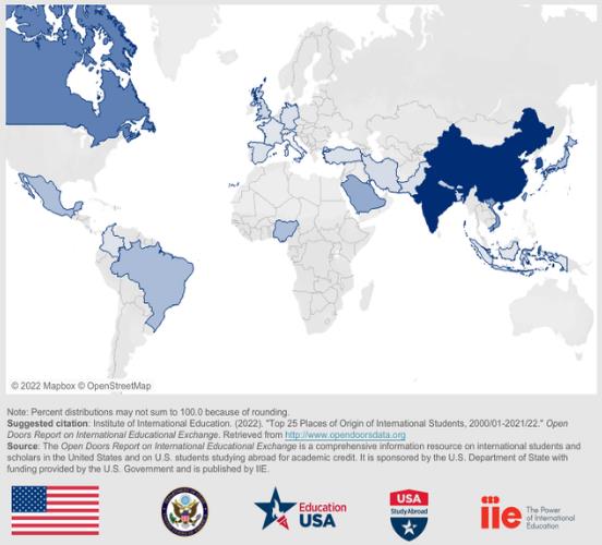 2022美国《门户开放》报告发布 中国留学生依旧是最大群体！